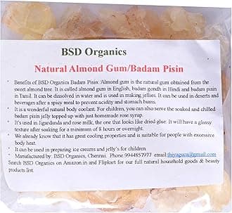 Natural Almond Gum/Badam Pisin/Badam Gum/Gondh Katira for ice cream, milk shakes, Jigarthanda, Body coolant, Natural Jelly,Tasty & delicious drink,and more-500 grams