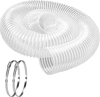 Heavy PVC Dust Collection Hose 6" x 10', Puncture Resistant PVC Dust Collecti...