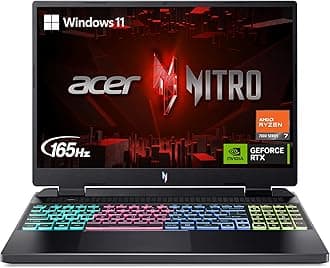 acer Nitro 16 Gaming Laptop | AMD Ryzen 7 7840HS OctaCore CPU | NVIDIA GeForce RTX 4050 Laptop GPU | 16" WUXGA 165Hz IPS Display | 16GB DDR5 | 1TB Gen 4 SSD | WiFi 6E | RGB Backlit KB | AN16-41-R6WV