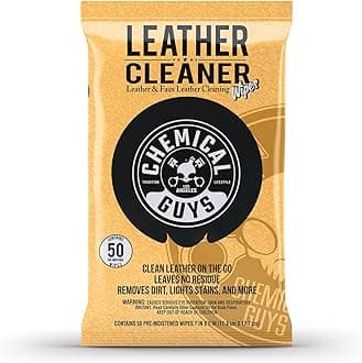 Leather Cleaner Wipes Mega 50 Pack - Interior Leather Wipes for Cars, Natural, Synthetic, Faux & Pleather Surfaces, Safe for Cars, Trucks, Furniture, Boots & More, Convenient 50 Count
