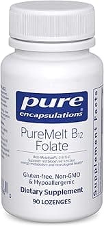 PureMelt B12 Folate - Active B Vitamin with L-5-MTHF - Metabolism Support & Red Blood Cell Function* - Non-GMO & Vegan - 90 Lozenges