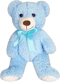 Teddy Bear Stuffed Animal，13.78'' Blue Teddy Bear Plush Toy Cuddly Valentine’s Day Gift for Boyfriend or Girlfriend (Blue)