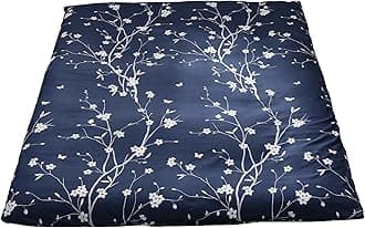 Mattress Cover for Traditional Japanese Futon Mattress, Futon Floor Mats Cover with Zipper, Super Soft and Machine Washable, Navy Floral, Twin