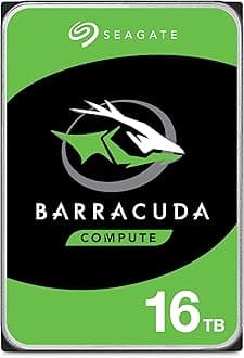 Seagate Barracuda 16TB Internal Hard Drive, 7200 U/Min, 512MB Cache, SATA 6Gb/s, 3.5" (ST16000DM001)