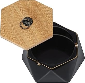 ashtrays for Cigarettes, Pink Marble Ceramic ash Tray with lid,Outdoor Ashtray,Desktop Smoking Ash Tray for Home Office Decoration -Pink Gray (Pure black)