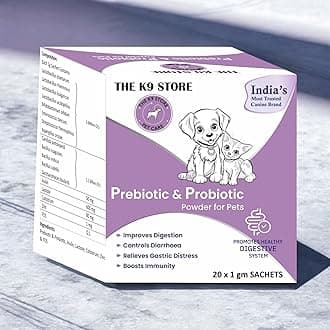 Prebiotics & Probiotics for Dogs & Cats - Dog Gut Health Supplement - Dog Diarrhea Medicine - Pro Belly for Dogs Gut - Dog Supplement Powder - Probiotic for Cat - 20 Sachets