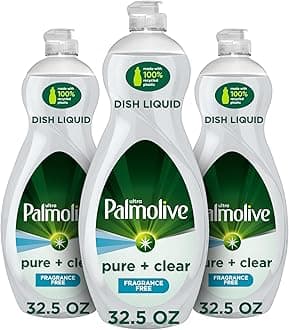 Ultra Dishwashing Liquid Dish Soap, Pure + Clear Fragrance Free (Packaging may vary) - 32.5 Fluid Ounce (Pack of 3)