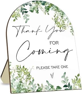 Thank You for Coming Please Take One Sign, Eucalyptus Leaf Decoration Wedding Shower Sign for Guests, Bridal Shower Welcome Sign, Baby Shower Birthday Party Decor Supplies 9 * 11IN