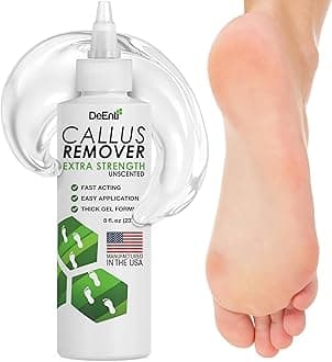 DeEnti Callus Remover for Feet, Extra Strength Foot Callus Remover Gel, 8oz Salon Grade Home Pedicure Supplies for Dry Skin, Cracked Heel, Professional Strength Foot Care, Unscented