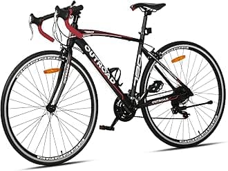 Road Bike 14-21Speed 700C Wheel with Light Aluminum Alloy Frame Commuter Bicycle with Dual Disc/V Brakes for Women and Men Black,White,Blue,Red