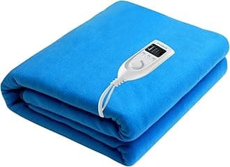 Pindia Single Bed Automatic Temprature Control with Timer Heating Electric Blanket Polar Fleece - 150 X 80 Cm Sky Blue