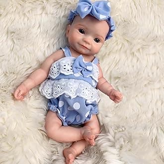 Aniiyy 10 Inch Realistic Silicone Baby Doll, Handmade Full Body Solid Silicone Reborn Baby Girl Dolls That Look Real Babies