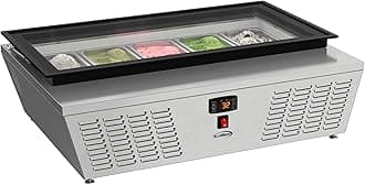 39 in. 5-Pan Countertop Ice Cream Display Freezer with Glass Top, ETL Listed (KM-CGD-5P)