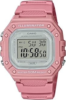 Watch for Women, Quartz Movement, Digital Display, Pink Plastic Strap-W-218HC-4AVDF, Pink, sport