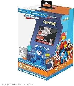 My Arcade Mega Man Nano Player Pro: 4.8" Portable Mini Arcade with 6 Games, 2.4" Screen Color Display, Retro