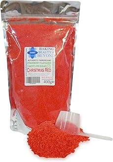 Baking Beauty and Beyond Premium Candy Floss Sugar 400g - Christmas Red Strawberry Flavour