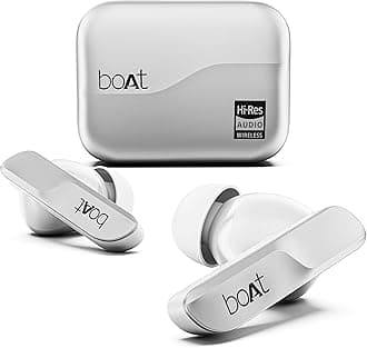 boAt Airdopes 800 HiDef, Hi-Res Audio LDAC, 4Mic ENx, App Support, ASAP Charge, IPX5, Low Latency, Dual Pairing, BTv5.3, Bluetooth Earbuds, TWS Ear Buds Wireless Earphones (Sterling Silver)