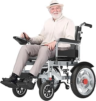 Electric Wheelchairs for Adults, Foldable Electric Wheelchair, Travel Folding Portable Mobility Scooter, Motorized Wheelchairs for Seniors, Lightweight Compact Fold Power Wheelchair