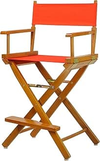 24" Director's Chair Honey Oak Frame-Orange Canvas