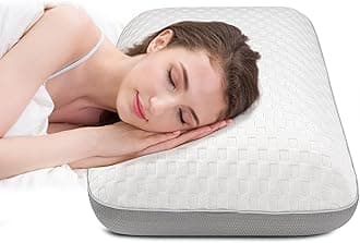 Memory Foam Pillow for Side, Stomach and Back Sleepers, Ergonomic Neck Pillow for Deep Sleep, with Cooling, Washable Case