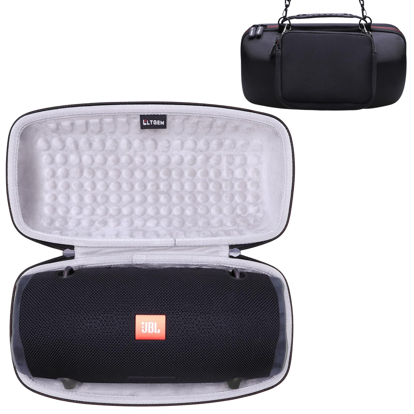 LTGEM Case Compatible with JBL Xtreme 2/3 Portable Bluetooth Speaker, Pouch for Accessories, Black