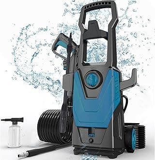 135 Bar Jet Wash, Powerful High Pressure Washer, 380 l/h, Adjustable Pressure Easy Detergent System Portable Design, Complete Set 1800W