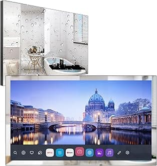 elecsung 32" 4K UHD Smart Mirror TV – IP65 Waterproof for Bathroom/Hotel, ATSC Tuner, Built-in Voice Assistant, Wi-Fi, Integrated Speakers, 320A023, 2026 Model