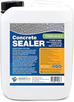 Smartseal Premium Concrete Sealer - Easy to Apply Indoor and Outdoor - High Protection Sealant, Oil and Water Repellent, Food Safe - Suitable for All Concrete Surfaces - 5 Litre
