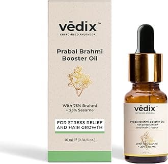 Vedix Customised Ayurvedic Hair Oil | Prabal Brahmi Booster Oil | For De-Stress and Hair Growth | With 75 Brahmi And Sesame - 10ml