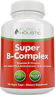 Vitamin B Complex - 8 Super B Complex Vitamins with Choline & Inositol, Vitamins B1, B2, B3, B5, B6, B8, B9 & B12 - B100 Complex - 180 Vegan Capsules - 6 Month Supply - Made in The USA