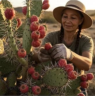 Engelmann's Prickly Pear Cactus (Opuntia engelmannii) - Live Plant Cutting - Roots Easily - Sweet Red Edible Fruit