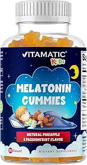 Sugar Free Kids Melatonin 1mg, 90 Gummies, Pineapple & passionfruit Flavored Gummies, 90 Days Supply