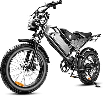 SMARTRAVEL Electric Bike 1200W Peak Brushless Motor with 18.2Ah Battery,Shimano 7 Speed Gears,Up to 28MPH E Bike for Commute Mountain Beach Snow Riding,20" Fat Tire for Adults,DK400