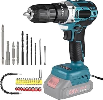 Cordless Impact Driver Compatible with Makita 18V Battery, 1700RPM Brushless Impact Drill with 25+3 Clutch, 450N.m Torque, Screwdriver and Drill Bits Set for Drilling Walls, Bricks, Wood, Metal