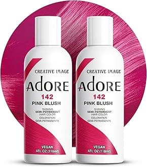 Adore Semi Permanent Hair Color (142 Pink Blush) (2 Pack) | Vegan & Cruelty-Free Pink Hair Dye | No Ammonia, No Peroxide, No Alcohol | 4 Fl Oz