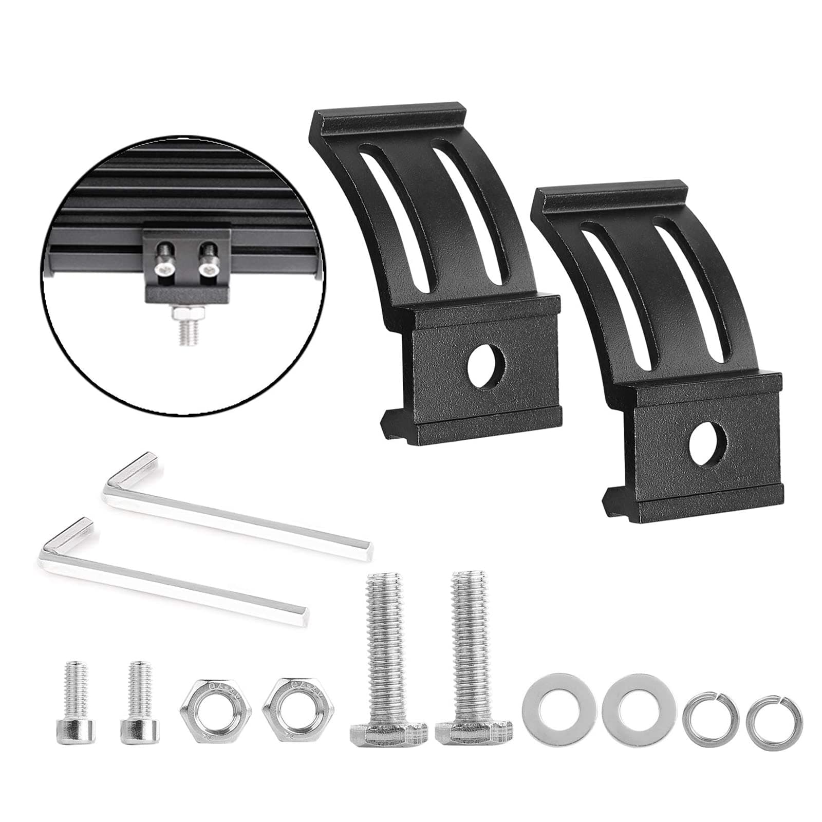 Mounting Brackets for LED Lights, Muto-Beam 2PCS Universal Adjustable Base Brackets for LED Pods Light Bars Bracket for Truck Driving Light Bracket for UTV ATV Car Fog Light