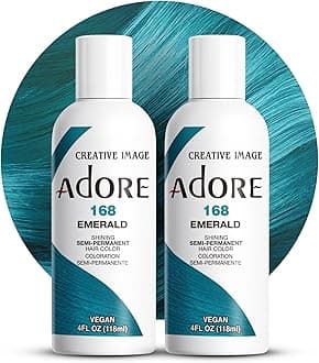 Semi Permanent Hair Color (168 Emerald) (2 Pack) | Vegan & Cruelty-Free Green Hair Dye | No Ammonia, No Peroxide, No Alcohol | 4 Fl Oz