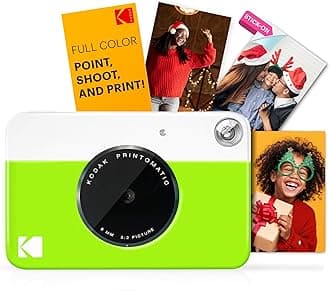 KODAK Printomatic Full-Color Instant Print Digital Camera - Zink 2x3" Sticky-Back Photo Paper - 5MP, Portable, Creative Fun Gift for Birthday, Christmas, Holiday - Green
