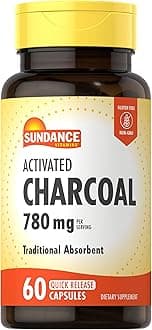Sundance Activated Charcoal 780mg | 60 Quick Release Capsules | Traditional Absorbent Supplement | Non-GMO and Gluten Free Supplement