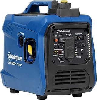 1500 Peak Watt Super Quiet & Lightweight Portable Inverter Generator, Gas Powered, CO Sensor, Parallel Capable, Long Run Time,Blue