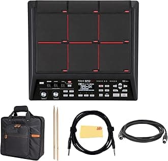 Roland SPD-SX Sampling Pad Bundle with Carrying Case, Drumsticks, MIDI Cable, Instrument Cable, and Austin Bazaar Polishing Cloth