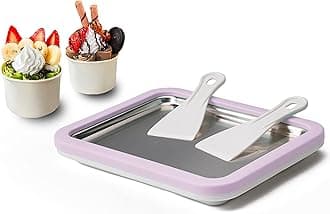 Ice Cream Roll Maker Rolled Ice Cream Machine, Sweet Spot Pan, Instant Cold Plate, Ideal for Making Rolled Ice Cream Soft Serve Slushies Frozen Yogurt Sorbet and Gelato (Lavender)