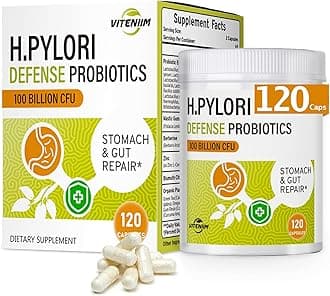 Helicobacter Pylori Defense Probiotics – Formulated with Lactobacillus reuteri, Mastic Gum, and Berberine, 100 Billion CFU, Gastritis, Digestion & Gut Health for Stomach Comfort, Vegan, 120 Capsules.