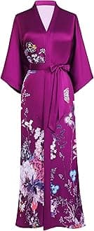 Kimono Robe for Women - Long Satin Sleepwear Silky Kimono Cover-Up Nightgown Japanese Bathrobe Loungewear Blouse