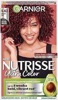 Garnier Nutrisse Ultra Color, Permanent Hair Dye, Intense Colour, For All Hair Types, 5.62 Vibrant Red