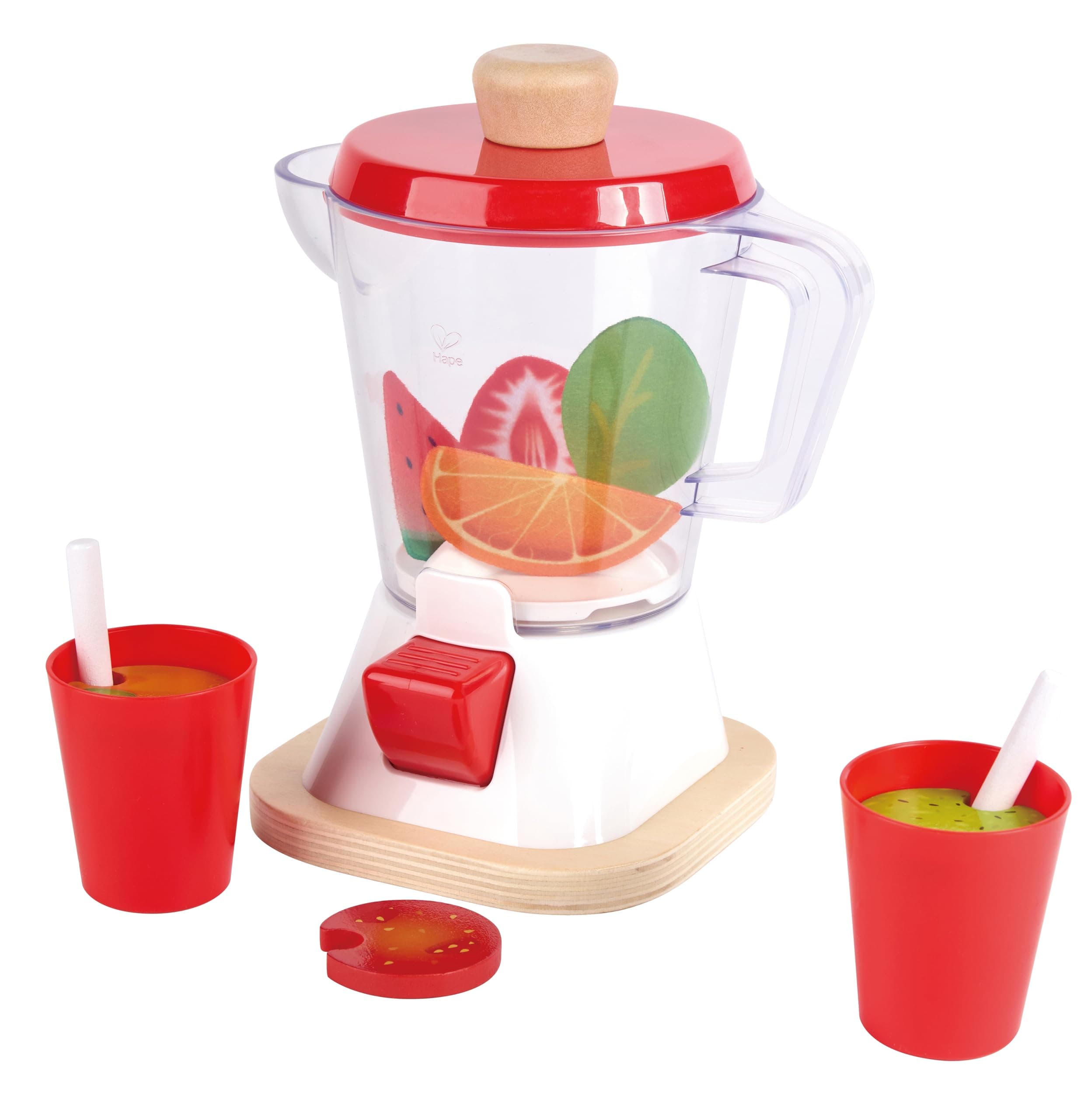 Hape Smoothie Blender | Multicolor Kitchen Smoothie Machine Play Set Complete with Cups & Straws