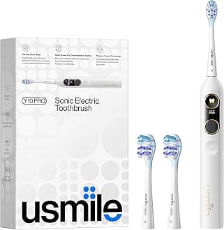 – Y10 PRO Electric Toothbrush with Smart Screen, 4 Cleaning Modes, Smart Sonic Toothbrush with Timer and Pressure Control, One Charge Last 180 Days, White