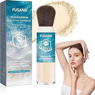 Fusang Mineral Face Powder Sunscreen, Sun Protection Powder SPF 50 Pa++++, Long Lasting Sun Protection Powder for Scalp, Breathable Brush Powder