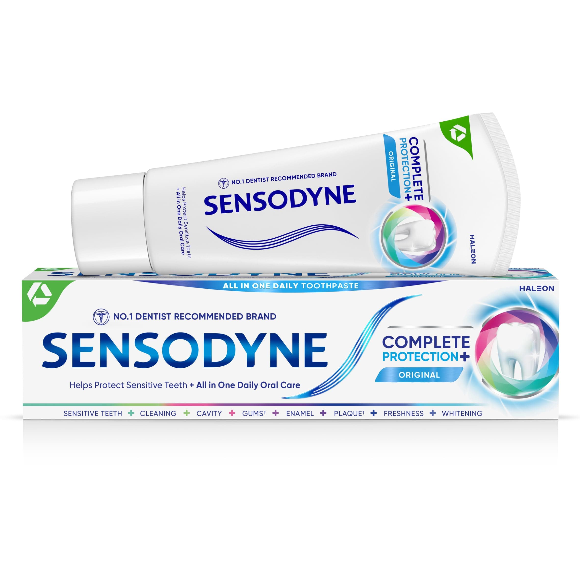 Sensodyne Toothpaste Complete Protection+, Daily Sensitive Toothpaste for Sensitive Teeth, Original Flavour, 75ml