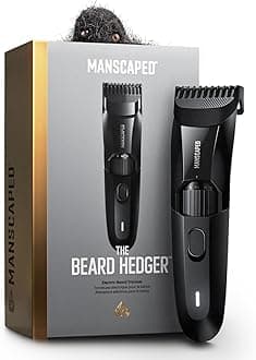 The Beard Hedger® Men's Premium Beard Trimmer, 20 Length Adjustable Blade Wheel, Stainless Steel T-Blade for Precision Facial Hair Trimming, Cordless Waterproof Wet/Dry Clipper